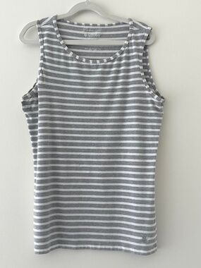 Coolibar Morada Everyday Basic Tank UPF 50 Striped Gray & White - XS